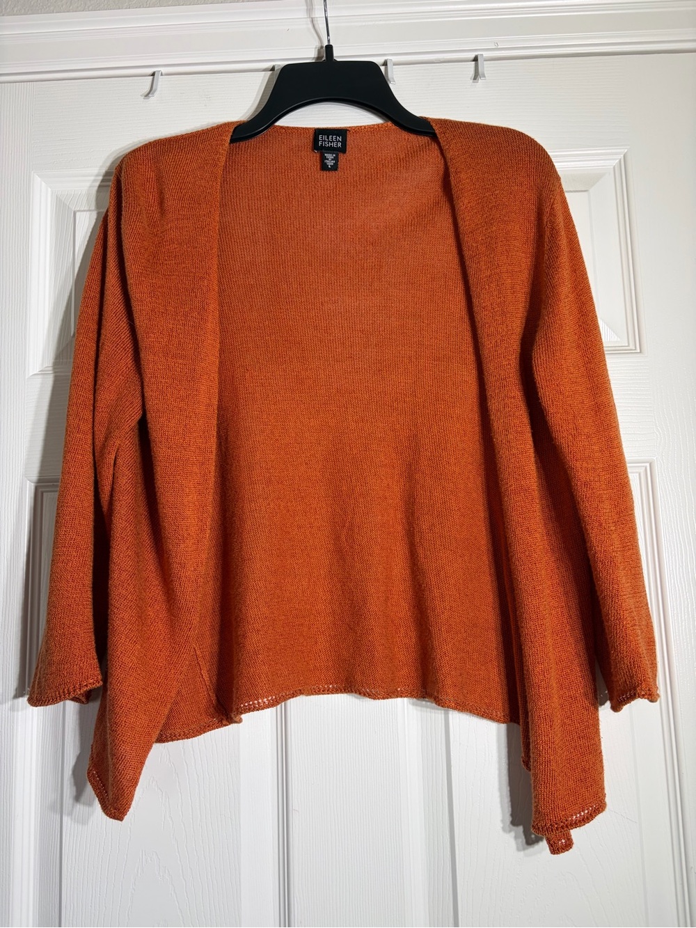 Eileen Fisher Open-Front Cardigan Linen Blend Large